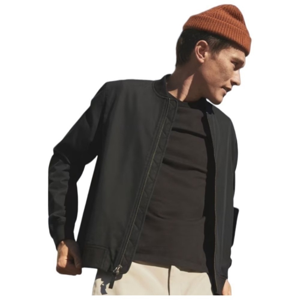 Everlane Mens Uniform The Bomber Utility Jacket in Black NWT